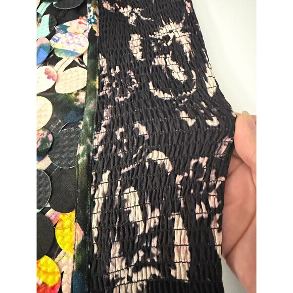 Beguile by Byron Lars Black Printed Midi Multicolored Stretch Pencil Skirt Sz 4 - Picture 8 of 9